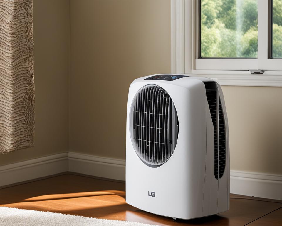 lg portable air conditioner hot air