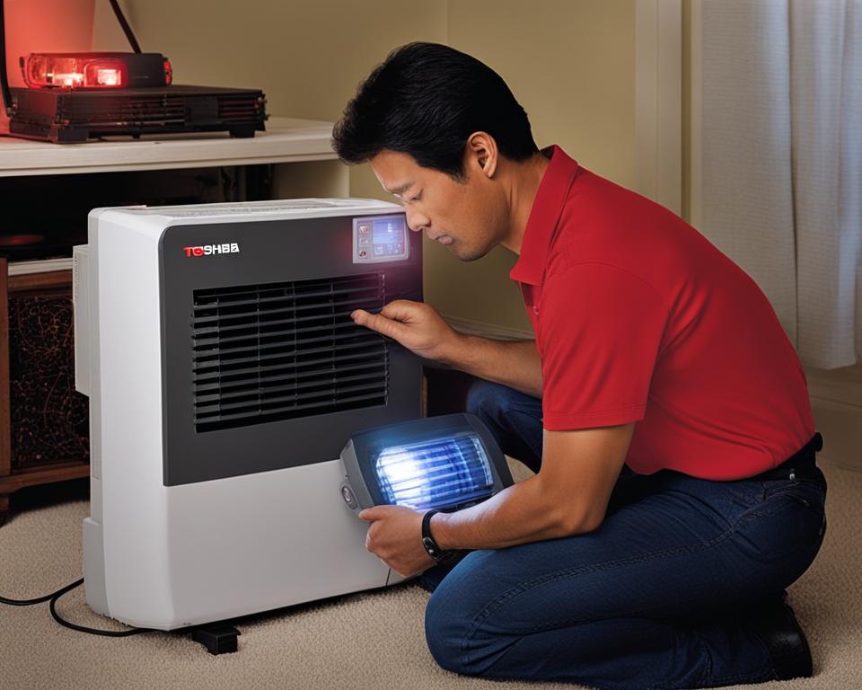 troubleshoot toshiba portable air conditioner beeping constantly